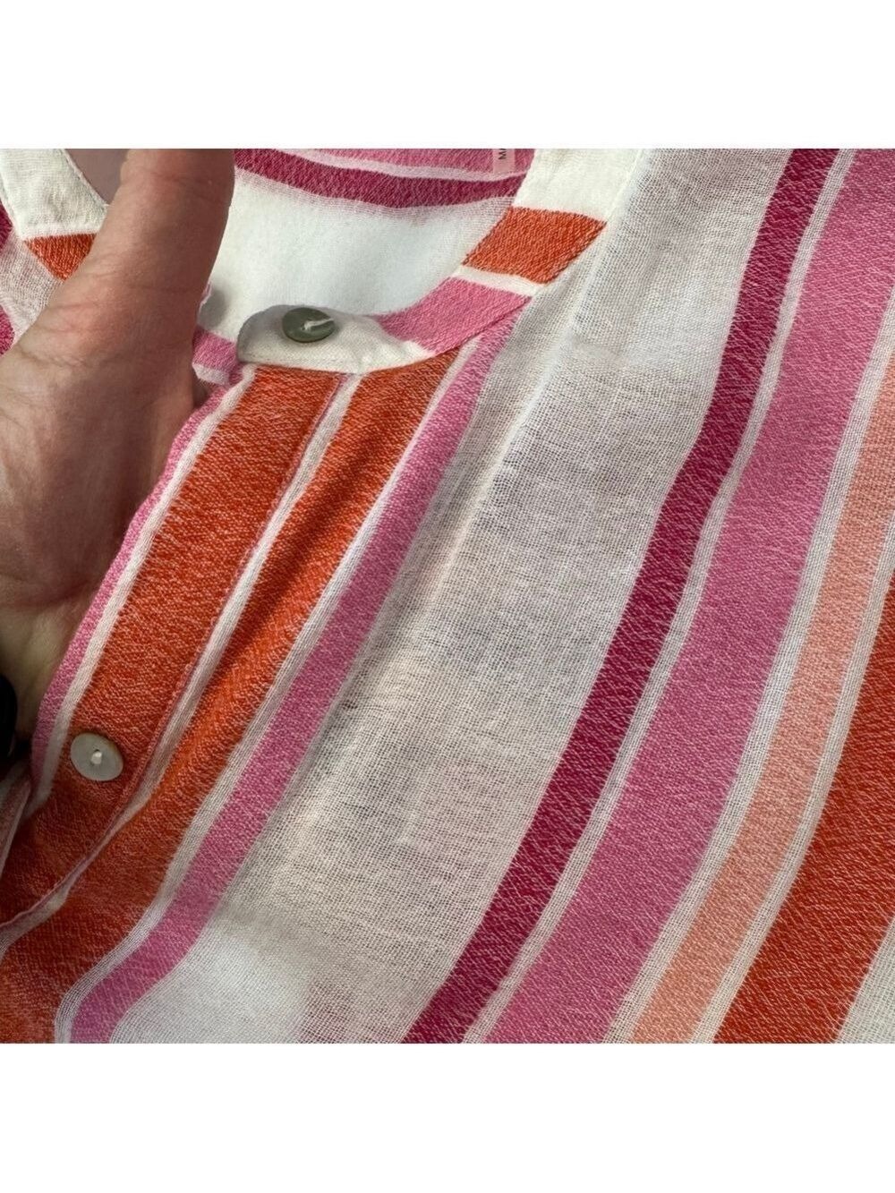 Soft Surroundings Women's XL Tall Striped Maxi Dress Cover Up Pink Orange White - Picture 10 of 12